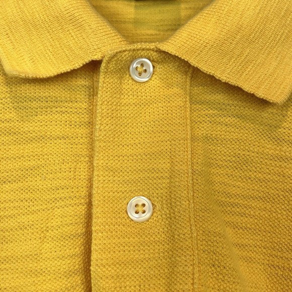 Vtg 90 Polo Ralph Lauren Yellow Multicolor Stripe Short Sleeve Men Sz Small Flaw - Picture 7 of 10